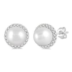 AeValLin 14K White Gold Diamond Fashion Earrings