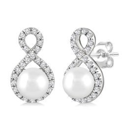 SolIonSol 14K White Gold Diamond Fashion Earrings