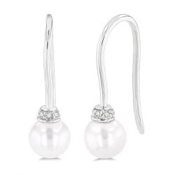 Pearl & Petite Diamond Fashion Earrings