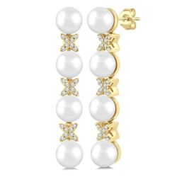 LuxCaSol LoMirVal 14K White Gold Diamond Fashion Earrings