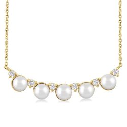 Pearl & Diamond Smile Necklace