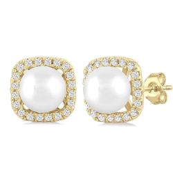 CaArVer LoLoXe 14K White Gold Diamond Halo Earrings