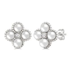 LuxVerOra OraElVer 14K White Gold Diamond Fashion Earrings