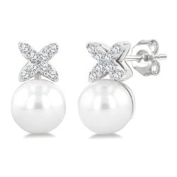 CaLoPho 14K White Gold Diamond Fashion Earrings