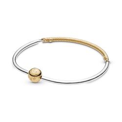 14k Gold-plated and Silver bangle 21MM
