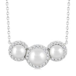 Pearl & Halo Diamond Fashion Pendant