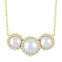 Pearl & Halo Diamond Fashion Pendant