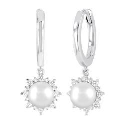 CaLoXe 14K White Gold Diamond Fashion Earrings