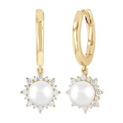 VioCelVer RaArEl 14K White Gold Diamond Fashion Earrings