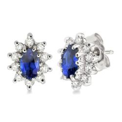 PhoRaNo 14K White Gold Diamond Halo Earrings