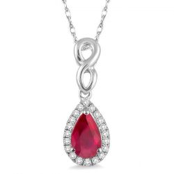 Pear Shape Gemstone & Diamond Pendant