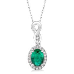 Nimbus Oval Shape Gemstone & Halo Diamond Pendant