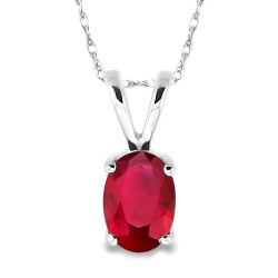 Garnet Oval Shape Gemstone Solitaire Pendant