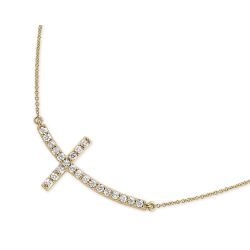Diamond Sideways Cross Necklace
