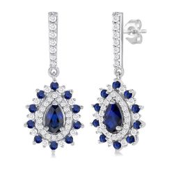 DorVio ThVio 14K White Gold Diamond Earrings
