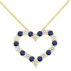 Halcyon Heart Shape Alternate Gemstone & Diamond Fashion Pendant