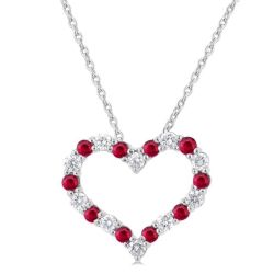 Echo Heart Shape Alternate Gemstone & Diamond Fashion Pendant
