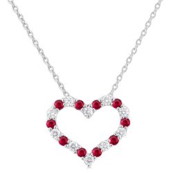 Echo Heart Shape Alternate Gemstone & Diamond Fashion Pendant