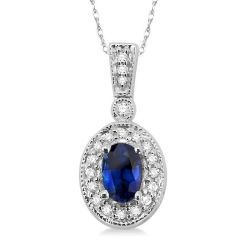 Ember Oval Shape Gemstone & Halo Diamond Pendant