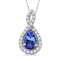 Celestia Tanzanite Teardrop Diamond Pendant