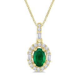 Zephyr Oval Shape Gemstone & Halo Diamond Pendant