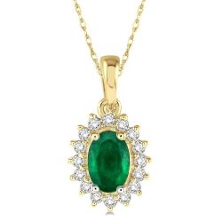 Nimbus Oval Shape Gemstone & Halo Diamond Pendant