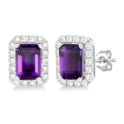 ThLinVel 14K White Gold Diamond Halo Earrings