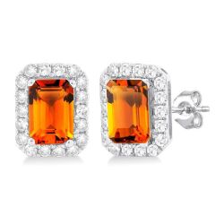 AeXeCa ElIsCel 14K White Gold Diamond Halo Earrings