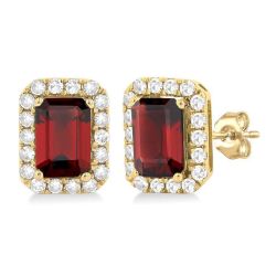 RaLoCel 14K White Gold Diamond Halo Earrings