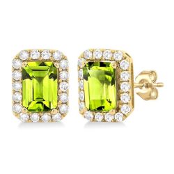 AeZenVio 14K White Gold Diamond Halo Earrings