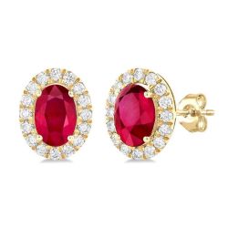 ElLoAr RaAeVio 14K White Gold Diamond Halo Earrings