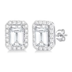 AeVelLys 14K White Gold Diamond Halo Earrings