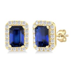 LuxThVio CaCaVel 14K White Gold Diamond Halo Earrings