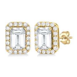 DorMirZen OraZenOn 14K White Gold Diamond Halo Earrings