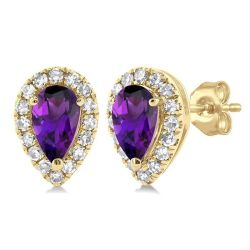 ArCelVel 14K White Gold Diamond Halo Earrings