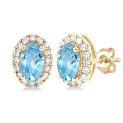 XeAeOra 14K White Gold Diamond Halo Earrings