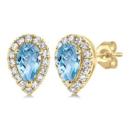 AeValRa LinPhoLys 14K White Gold Diamond Halo Earrings