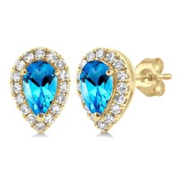 LinVerSol AeElAe 14K White Gold Diamond Halo Earrings