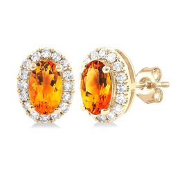 OnVelVio 14K White Gold Diamond Halo Earrings