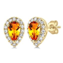 IonLoVel 14K White Gold Diamond Halo Earrings