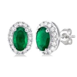 ElIonIon PhoThLin 14K White Gold Diamond Halo Earrings