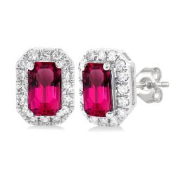 MirPhoVal RaCaVel LoIs 14K White Gold Diamond Halo Earrings