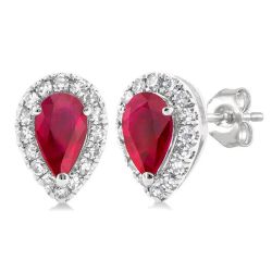 ValVio 14K White Gold Diamond Halo Earrings