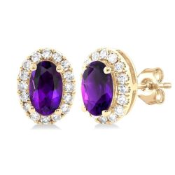 VioXe 14K White Gold Diamond Halo Earrings