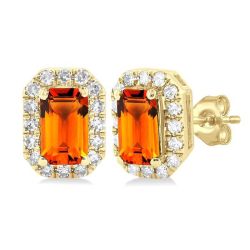 ArElIon 14K White Gold Diamond Halo Earrings