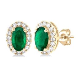 VerSol 14K White Gold Diamond Halo Earrings