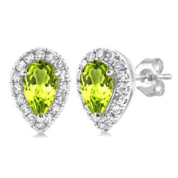 NoLysAe LysSolAr 14K White Gold Diamond Halo Earrings