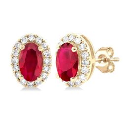 VioLysZen 14K White Gold Diamond Halo Earrings