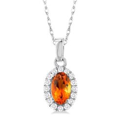 Zephyr Oval Shape Gemstone & Halo Diamond Pendant
