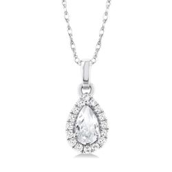 Seraph Pear Shape Gemstone & Halo Diamond Pendant